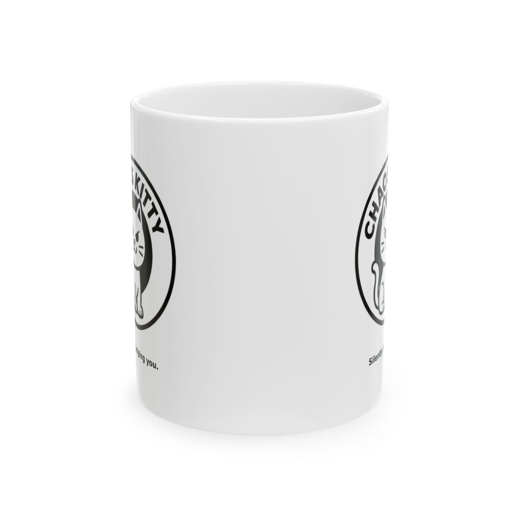 Curiosity Club Ceramic Mug — Funny Cat Logo Coffee Cup (11oz & 15oz)