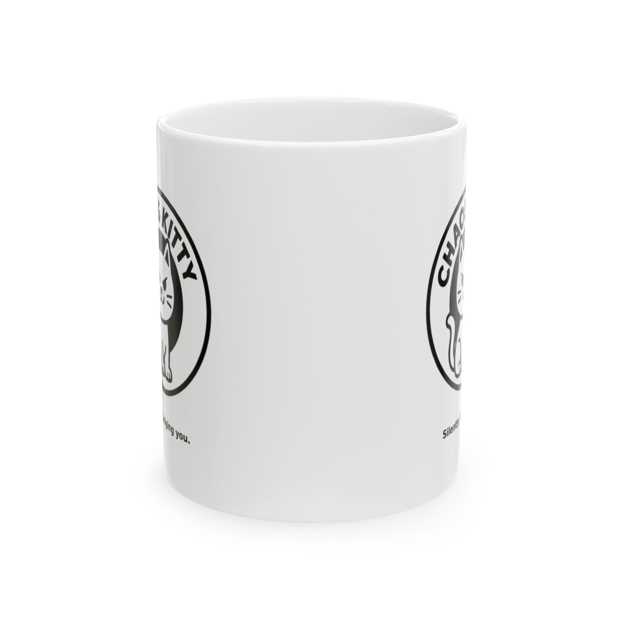 Curiosity Club Ceramic Mug — Funny Cat Logo Coffee Cup (11oz & 15oz)