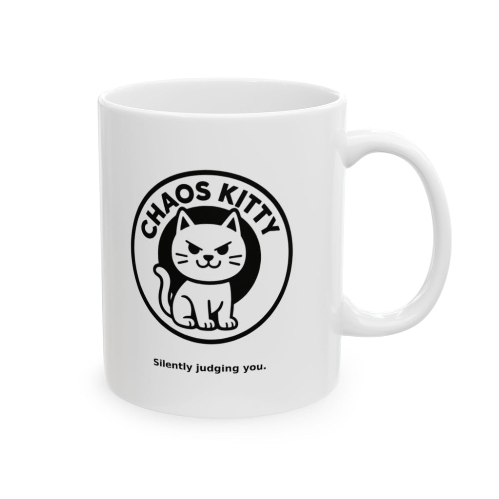Curiosity Club Ceramic Mug — Funny Cat Logo Coffee Cup (11oz & 15oz)